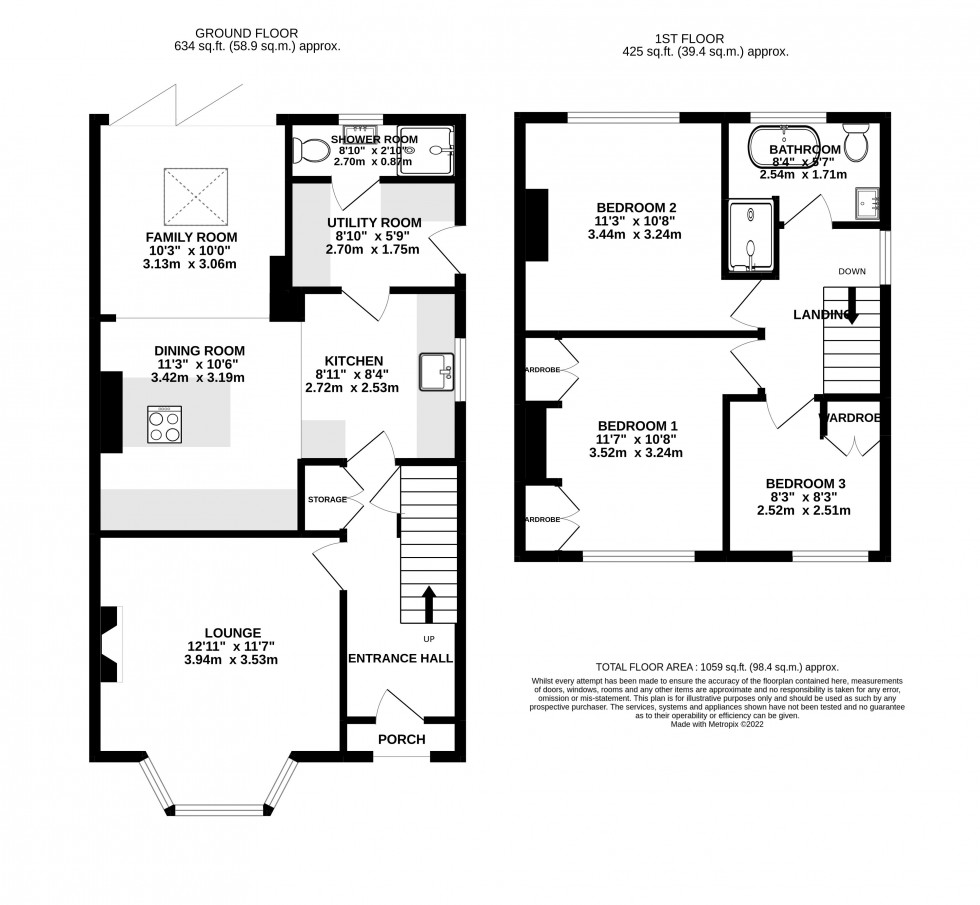 Floorplan for Park Avenue, Abergavenny, Monmouthshire