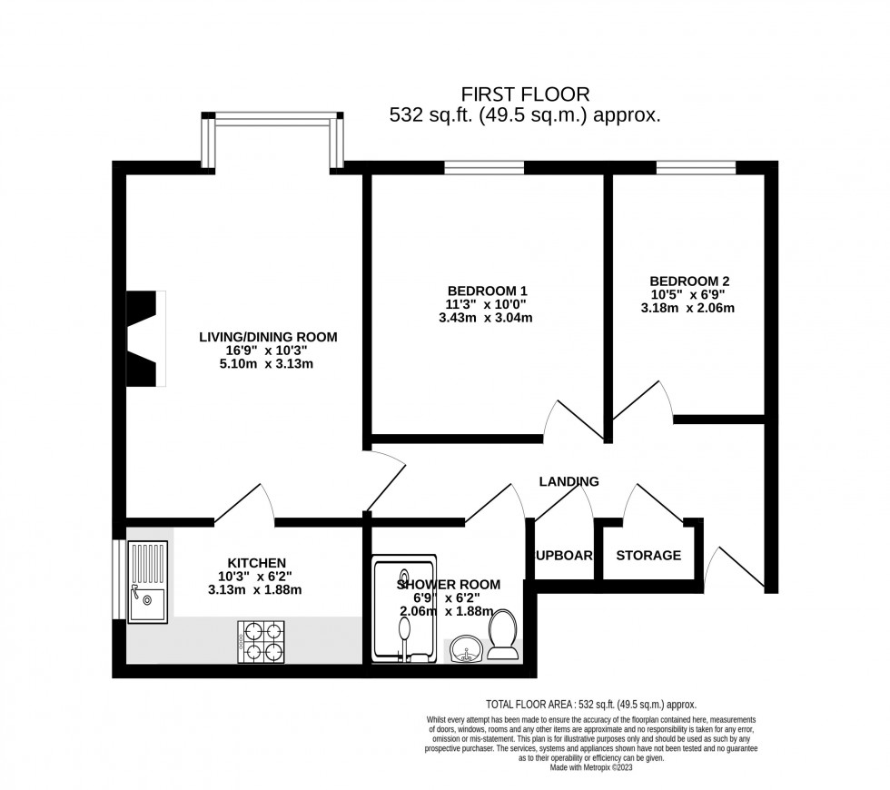 Floorplan for Priory Gardens, Abergavenny, Monmouthshire