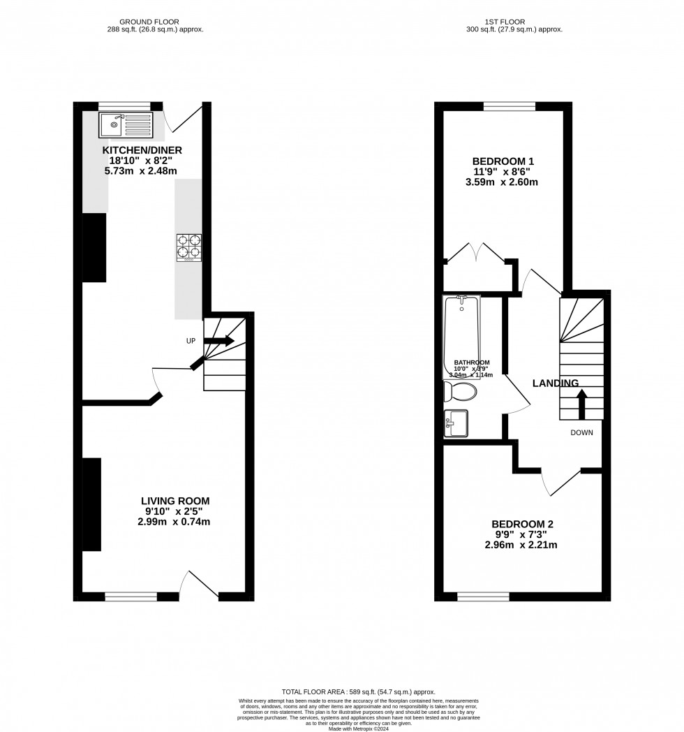 Floorplan for Newmarch Street, Brecon, Powys