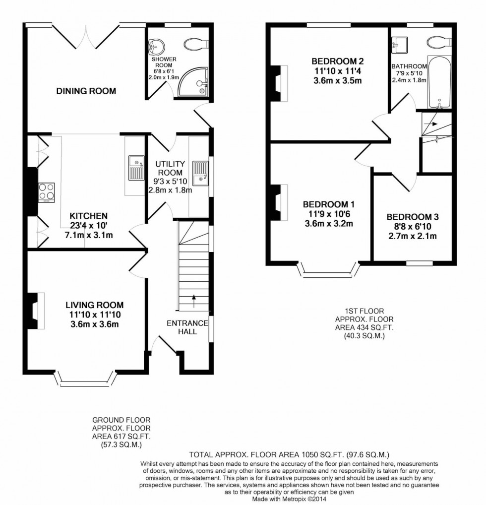 Floorplan for St Davids Crescent, Brecon, Powys