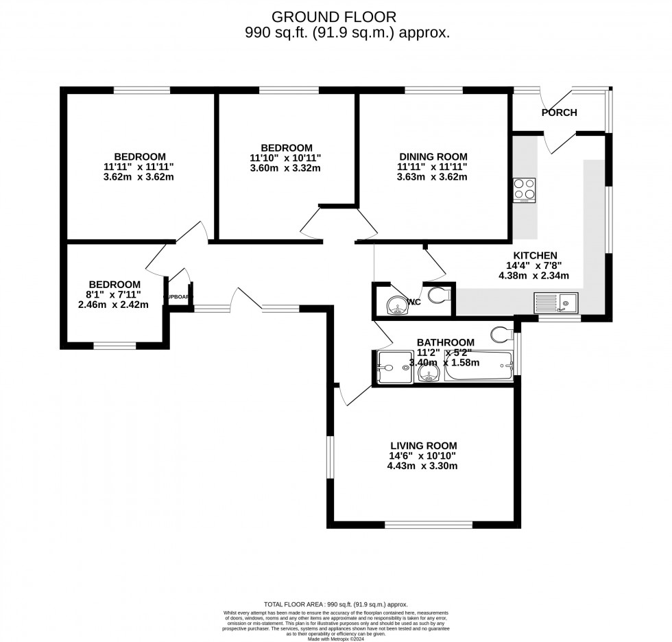 Floorplan for Sunnybank, Brecon, Powys