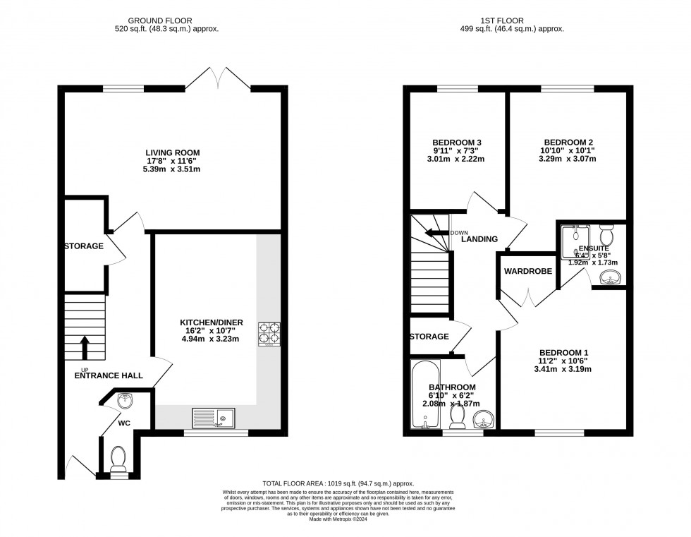 Floorplan for Clos Y Pinwydd, Abergavenny, Monmouthshire