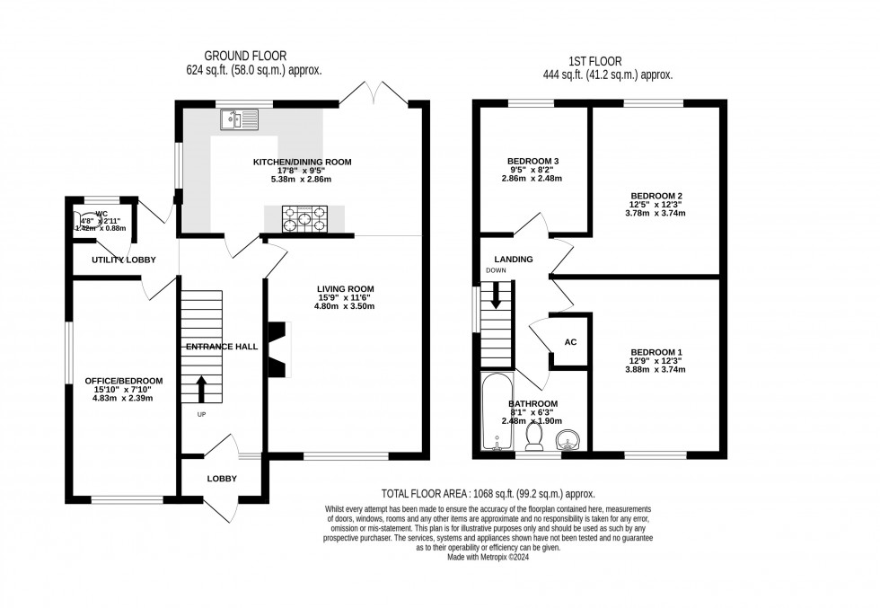 Floorplan for Cwmbeth Close, Crickhowell, Powys