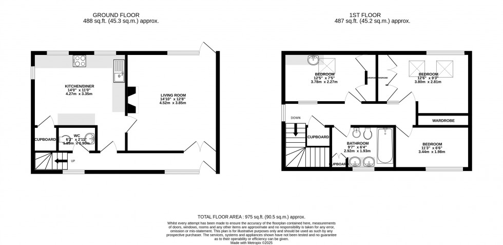 Floorplan for Pencelli, Brecon, Powys