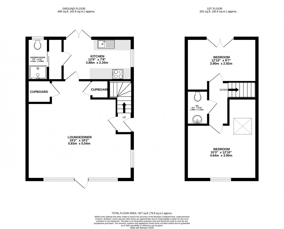 Floorplan for Dol-Y-Gaer, Merthyr Tydfil, Powys